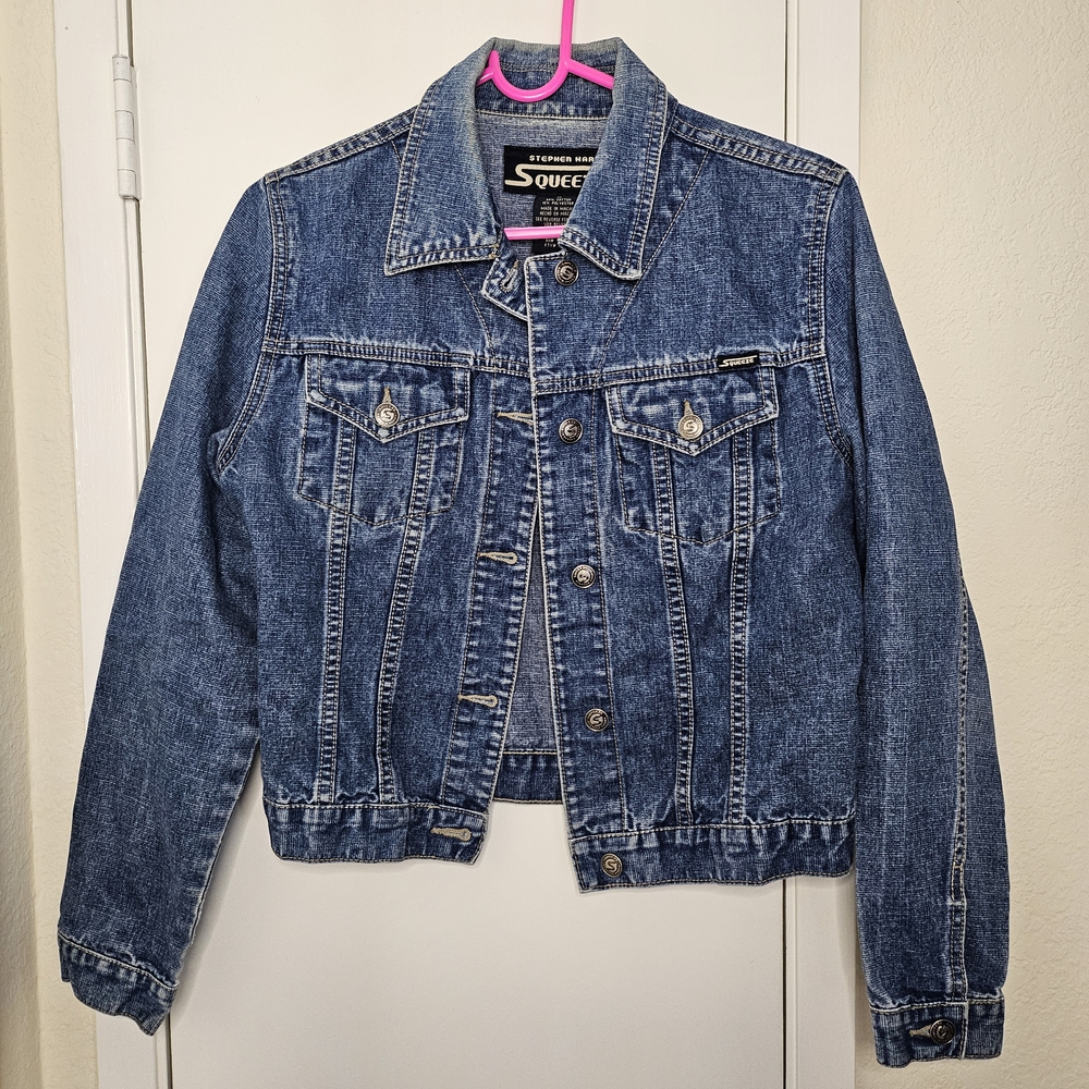 Squeeze Stephen Hardy Vintage Blue Jean Jacket Denim Size M